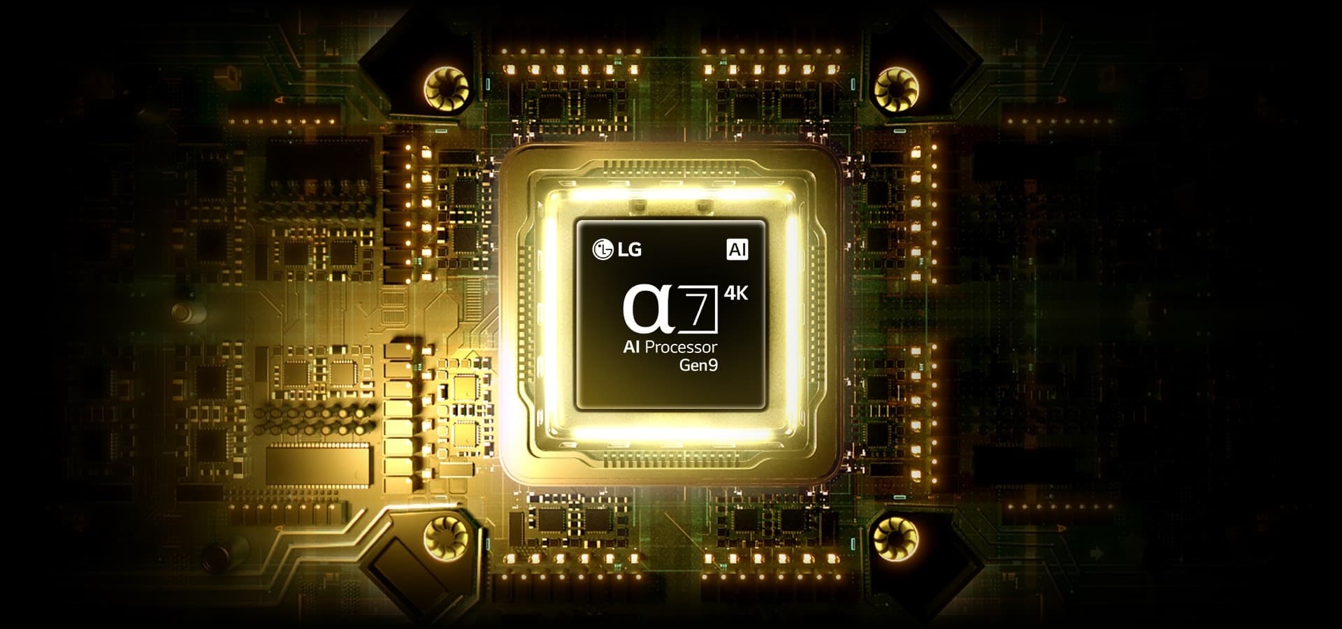 LG α7 AI Processor Gen8 chip on a circuit board